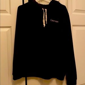 Calvin Klein black velour hoodie, size XL